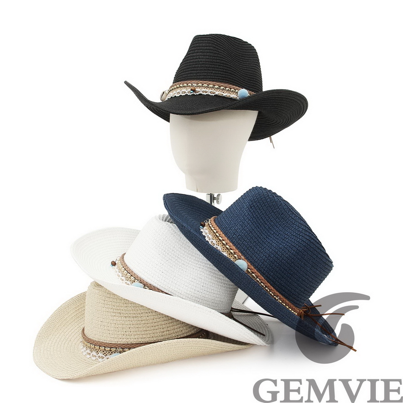 GEMVIE 4色展開 レトロ アウトドア 春夏 カウボーイ - Cowboy Hat Straw のレビューと価格