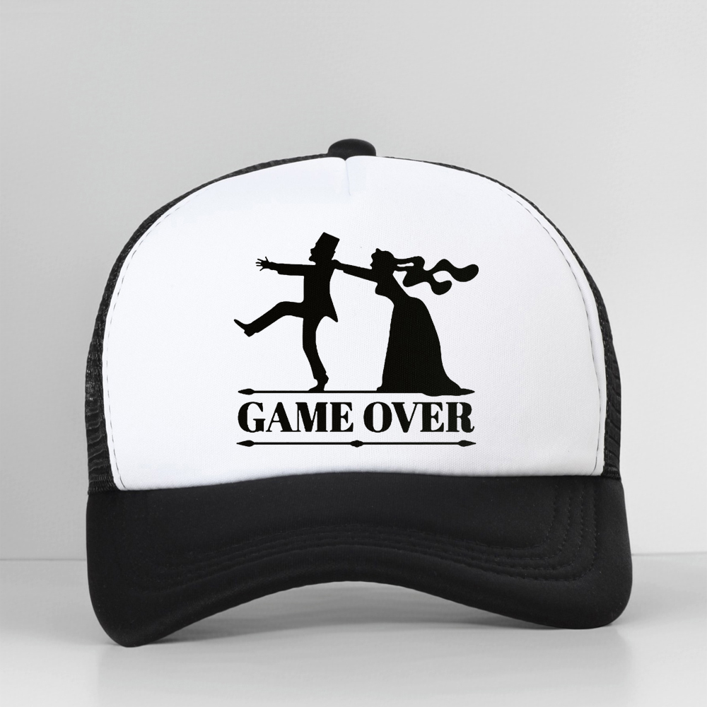 ゲームオーバー花嫁新郎独身者パーティー野球帽カジュアル面白い - Trucker Cap Mesh のレビューと価格